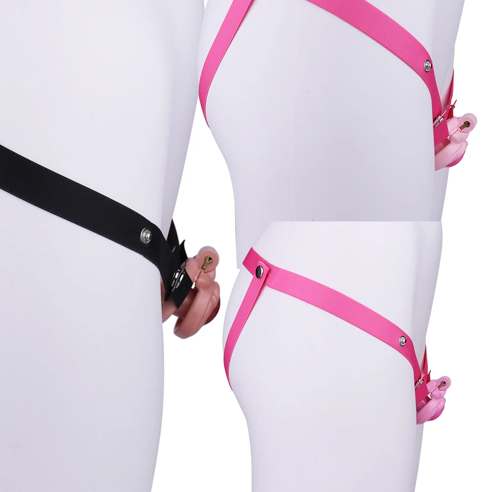 FRKO Inverted Sissy Chastity Cage With 4 Size Penis Ring Clitoral Labia Lockcock Cages Bondage Belt SM Abstainer Toy Men 정조대 - view 6