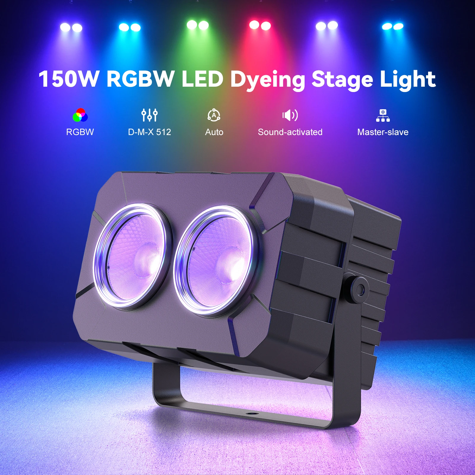 Yiflamefly 4Pcs 180W RGBW COB LED Dyeing Par Light Controlled by DMX512 Sound Activated Ideal For Bars Birthday Parties Clubs