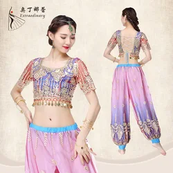 Indian Sari Dance Costume For Adult Women New Sexy Xinjiang Belly Dance Performance Costume Style Set Indian Traditional Dress