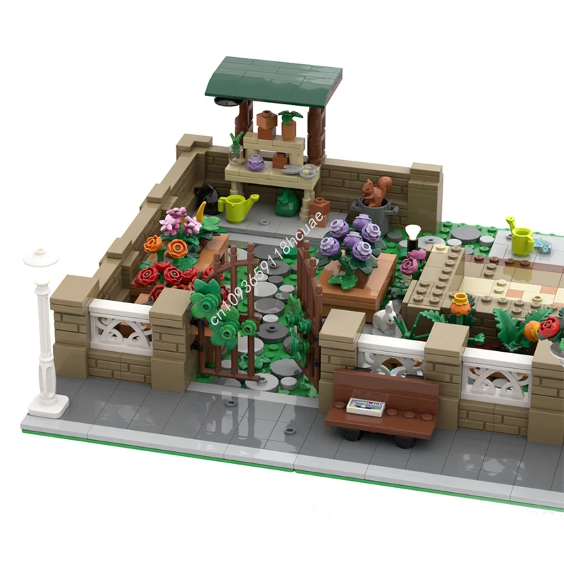 MOC وحدات مخصصة للحديقة النباتية - 21353 توسيع عرض الشارع نموذج بنة تجميع إبداعي لعبة الطوب هدية للأطفال