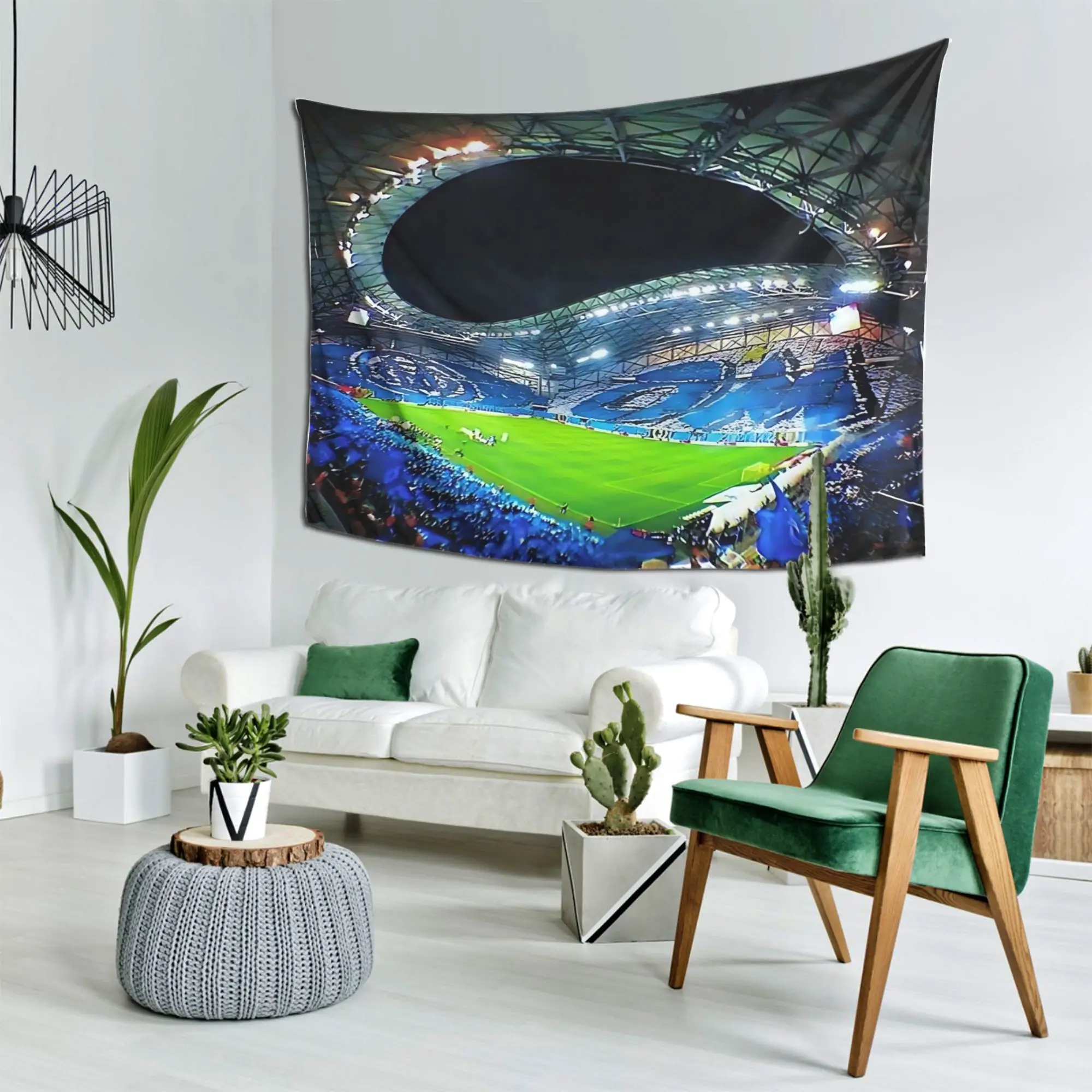 1pc 2026 Football Field Tapestry Large Sports Wall Hanging Vibrant Stadium Print Perfect For Bar Game Viewing Cool Room Stuff
