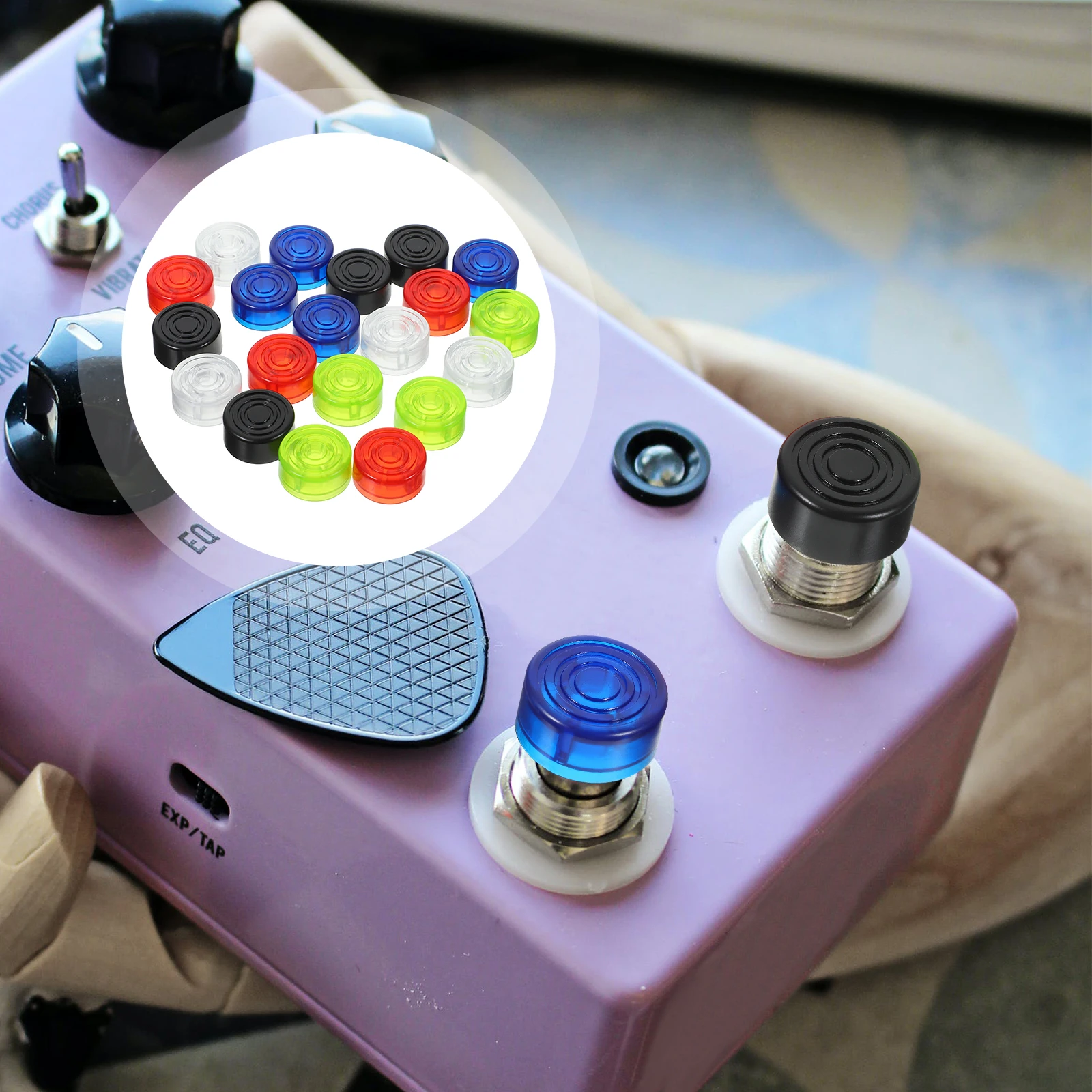

20 Pcs Electric Guitar Pedal Cap Buttons Toppers Foot Switch Footswitch Caps Knob Effect