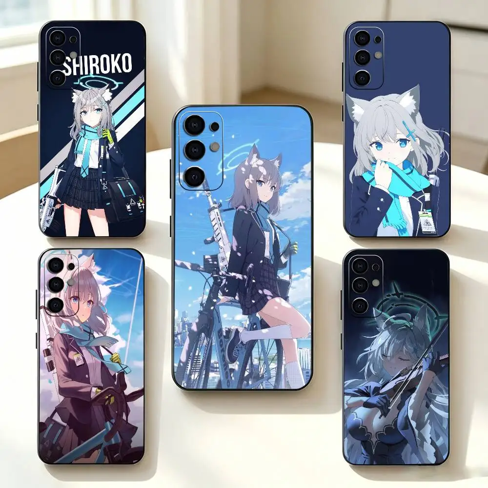 Blue Archive Shiroko   Phone Case Black Silicone Soft For Samsung S25,S24,S21,S22,S23,S30,Ultra,S20,Plus,Fe,Lite