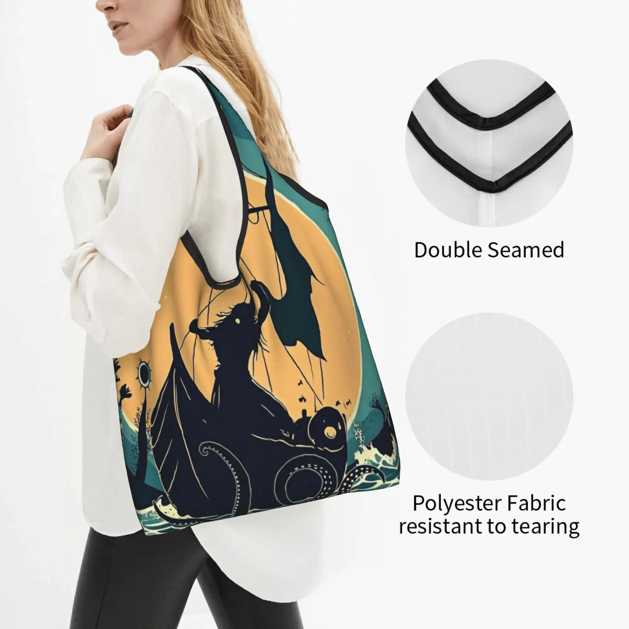 Recycling O-Odysseyes Hot Comic Shopping Bag Women Tote Bag Portable Action Movie Groceries Shopper Bags