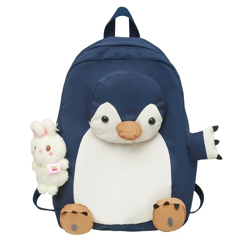 Women\'s Backpack Large Female Rucksack Backpacks for School Teenagers Girls 2024 Cute Cartoon Penguin Student Korean Bagpack