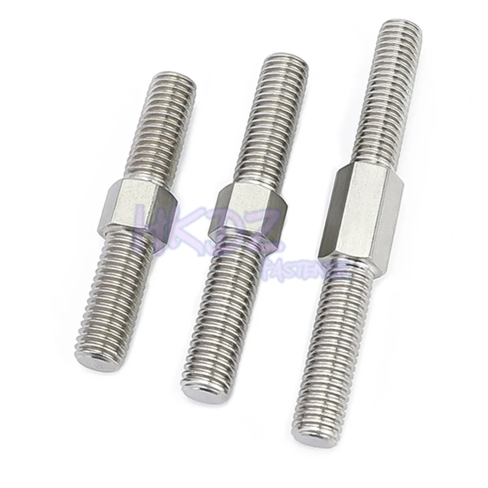 304 Stainless Steel Dual Head Threaded Bar Left Thread Right Thread Double End Thread Rod Stud Bolts Rod Tooth Stick Double Head