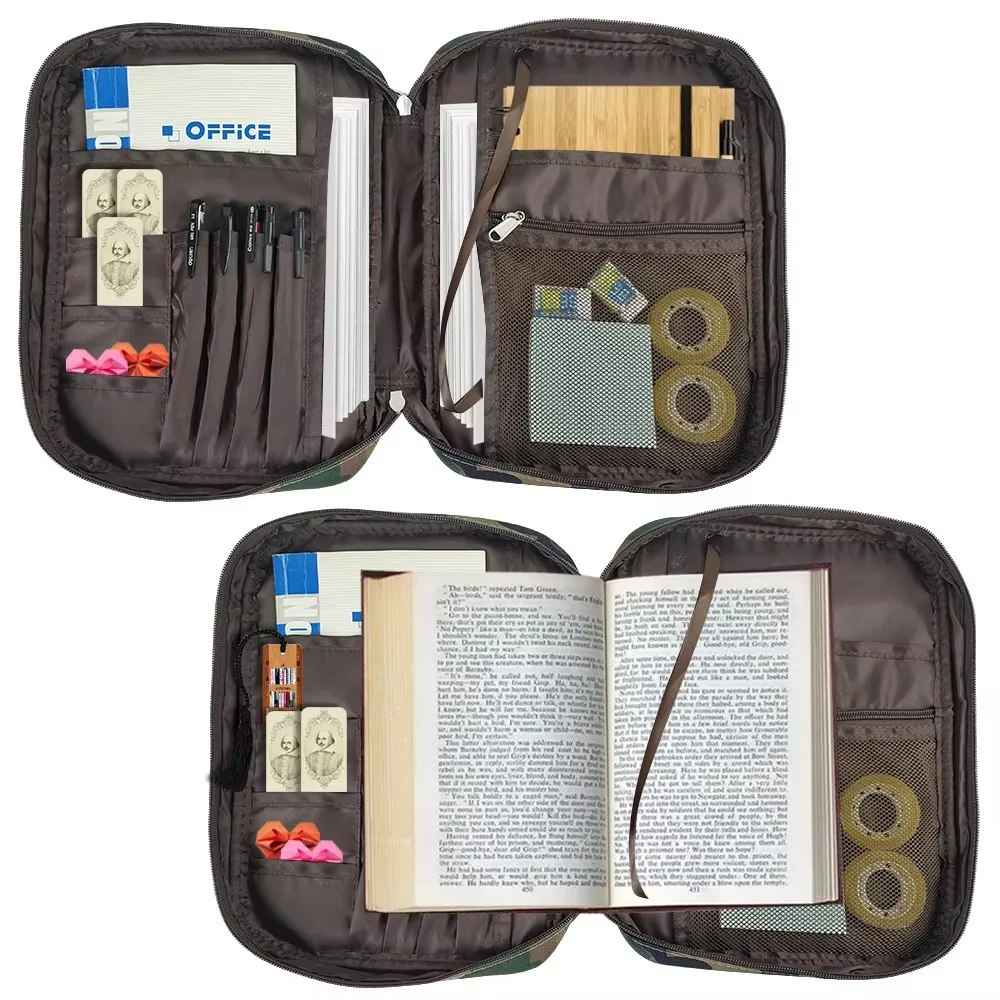 

Bible Cover Slashproof Carrying Book Case Church Bag Bible Protective with Handle & Zippered Pocket Present for Father