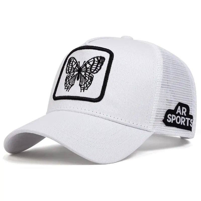 Unisex Butterfly Embroidery Baseball Net Caps Spring and Summer Outdoor Adjustable Casual Hats Sunscreen Hat