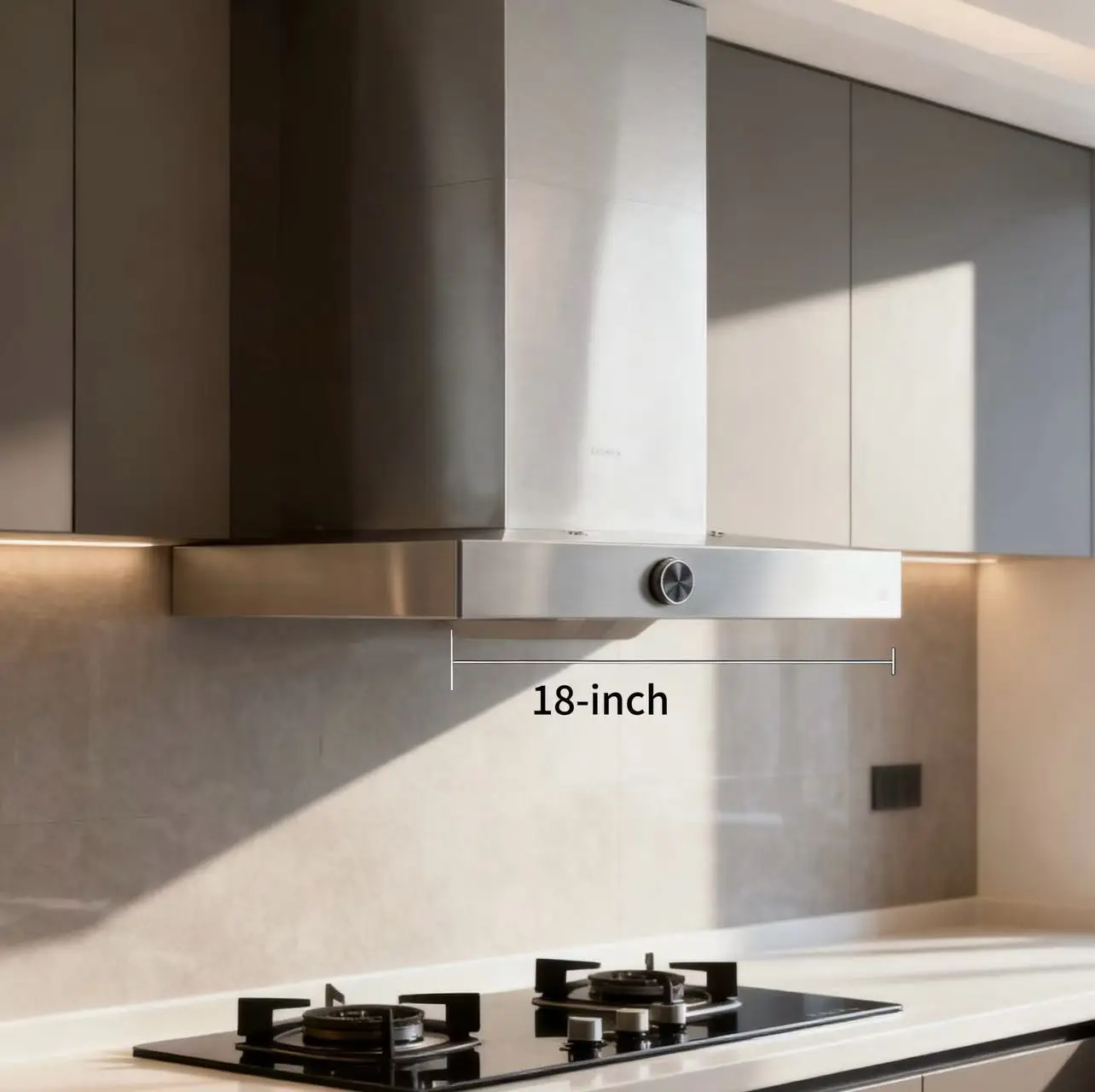 Electric Mini Range Hood for Home Use Wall-Mounted Stainless Steel LED Light Low Noise Vented Exhaust 18 27 Inch Sizes