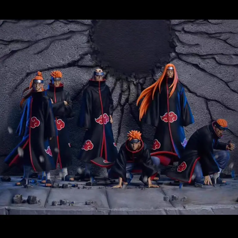 Naruto akatsuki anime figura 37cm 6 pçs uchiha itachi madara konan