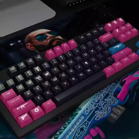 ECCHOME Domikey Miami Keycap Custom DMK SA Profile Artisan Keyboard Caps Two Color Key Caps Mechanical Keyboard Gaming Accessory