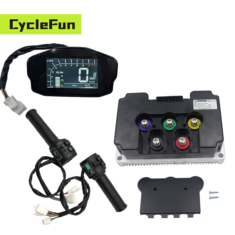 

4KW-6KW DC 350A FarDriver ND72680 V2 Sine Wave Controller With DKD Display Screen And T08 Throttle For Electric Scooter