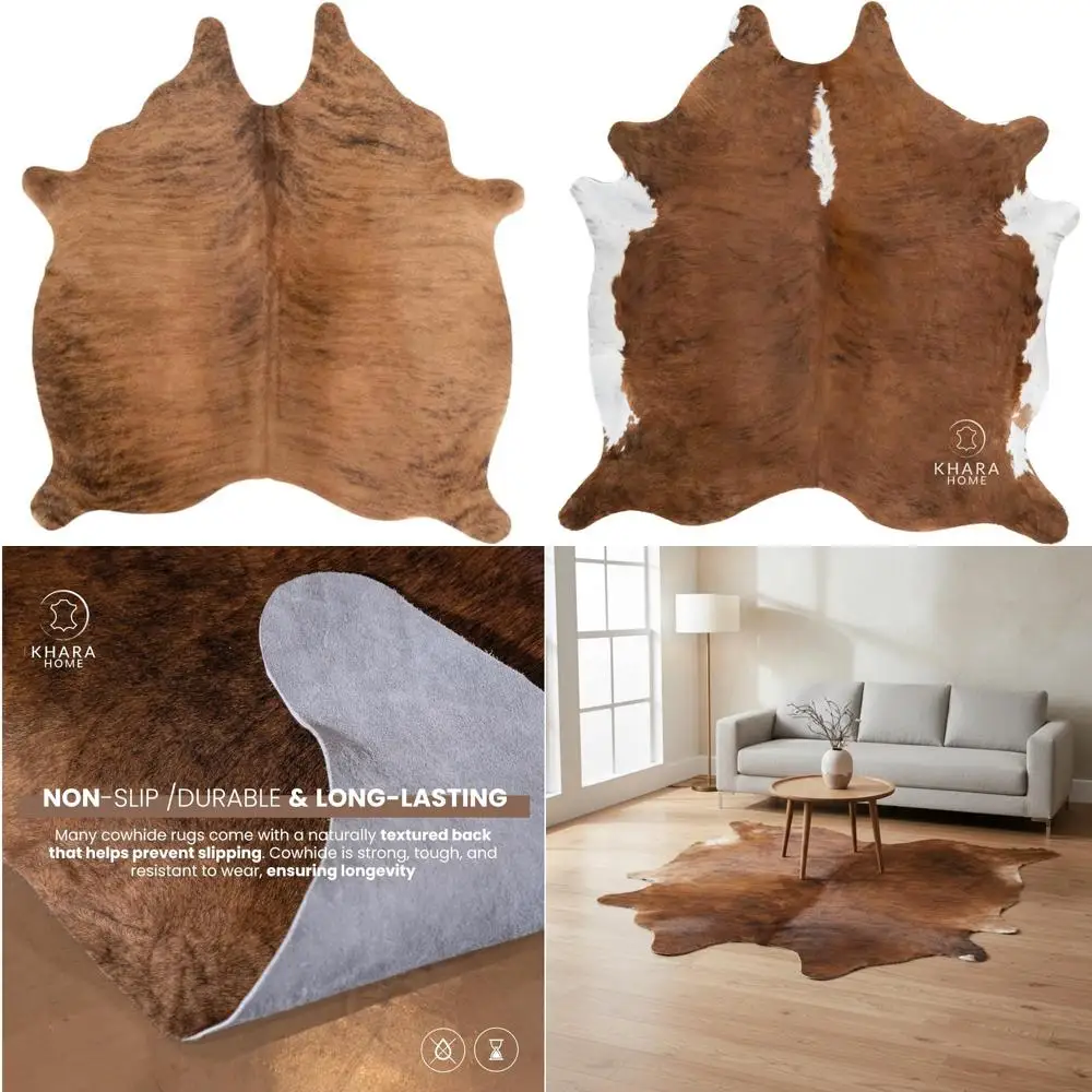 

Коврик из натуральной воловьей кожи 4x5 футов — кожаный коврик премиум-класса для гостиной, уютный, уникальный и прочный