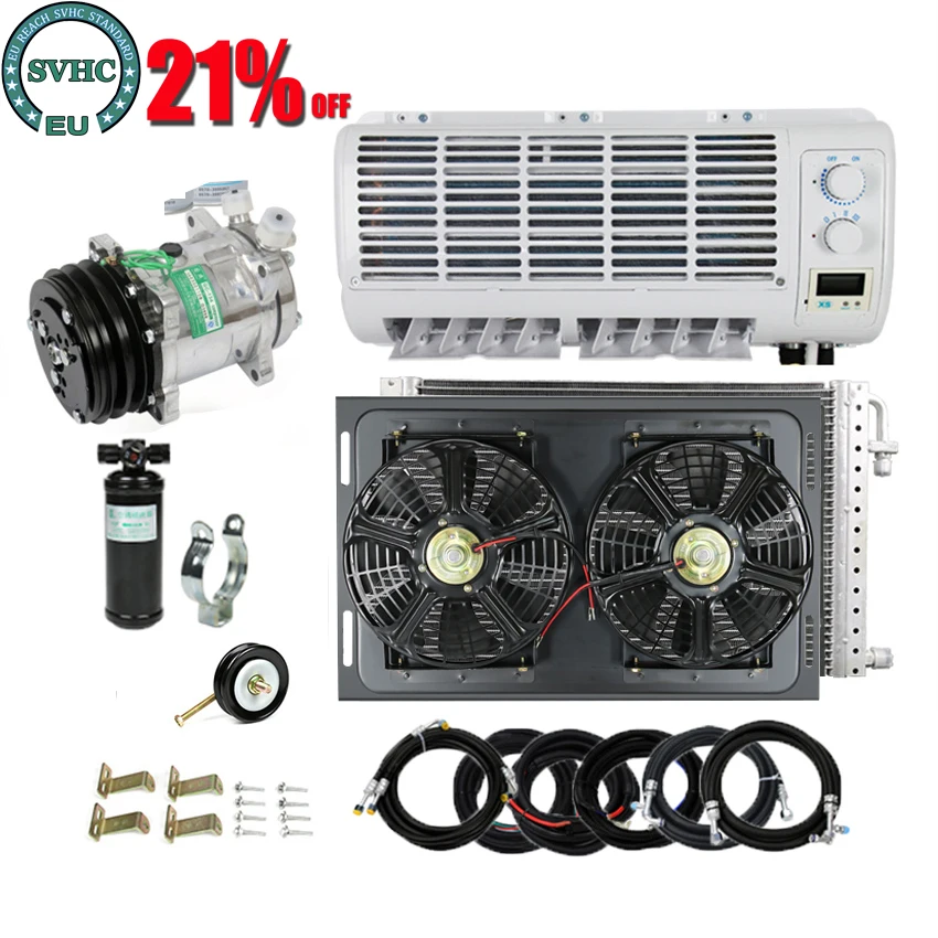 

Universal Wall-mounted A/C Air Conditioner 12V24V with Double fan for Heavy Duty Truck Van Tractor Excavator Engineering Vehicle