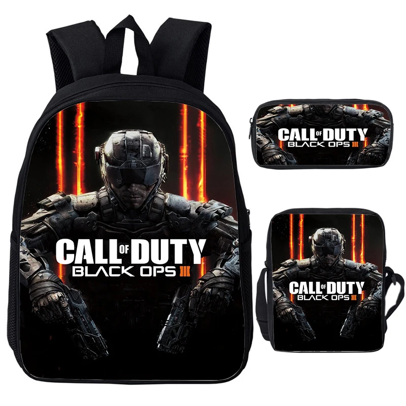 Call Of Duty Modern Warfare Backpack Student Large School Bag Girls Boys Casual Rucksack 3D Print Call Of Duty Knapsack 3pcs Set