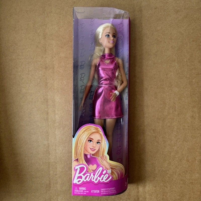 Barbie Fashionistas Puppe, wunderschönes blondes gewelltes Haar, Kleid-Accessoires, zum Anziehen, Sammeln, Kinderspielzeug, Geburtstagsgeschenk