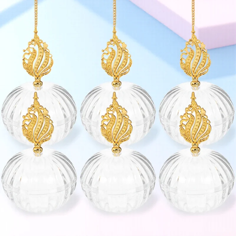 

12Pcs Round Transparent Candy Boxes Reusable Opening Design Decorative Accessories Full Moon Gift Party Favors Candy