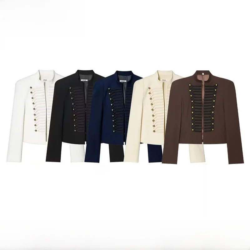 

Fashionable Slim Fit Women's Suit Jacket with Shoulder Pads High Quality ZR Wind New Arrival Elegant Style Polyester Fiber