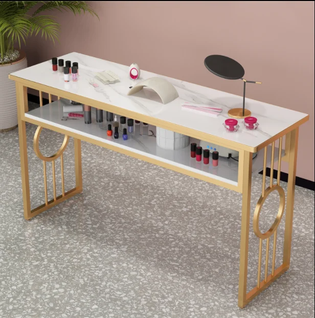 Long Manicure Glass Table and Chair Set for shop