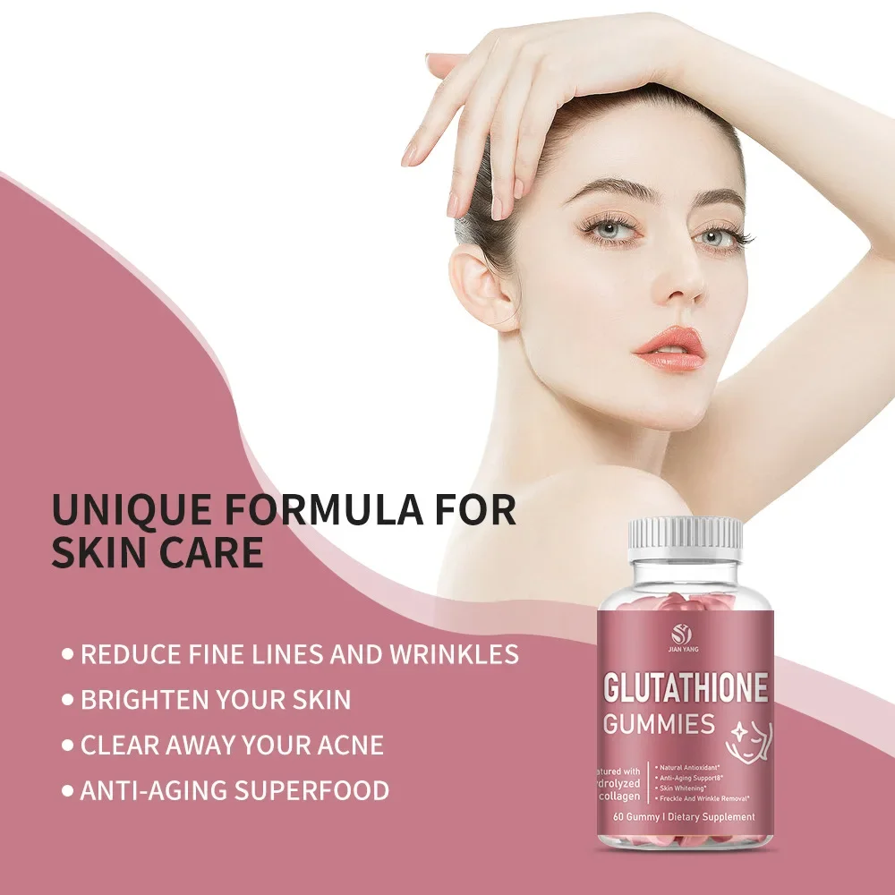 

1 bottle of glutathione gummies reduces wrinkles and brightens skin tone