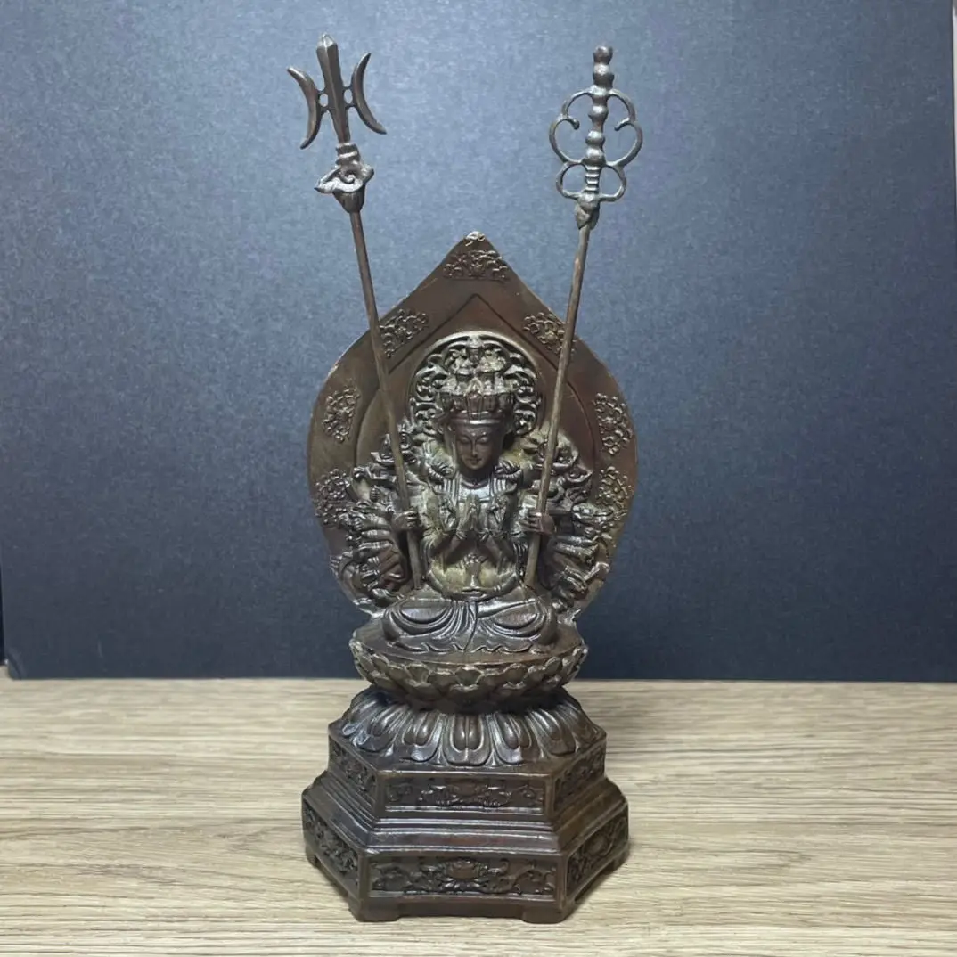 

Chinese-style thousand-handed Guanyin Buddha statue, handicrafts, tabletop ornaments, home worship, hollow Bodhisattva statue de