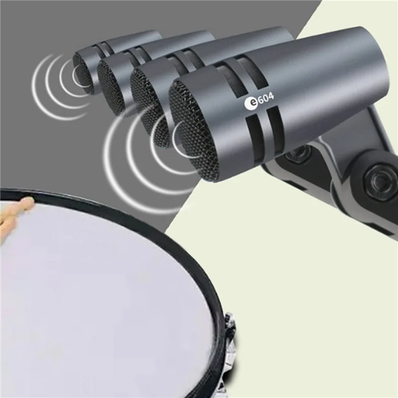 AS95-3X E604 ميكروفون ديناميكي سلكي أداة قلبية ميكروفون طبل مع مشبك ذراع جبل مناسبة لأدوات الطبول
