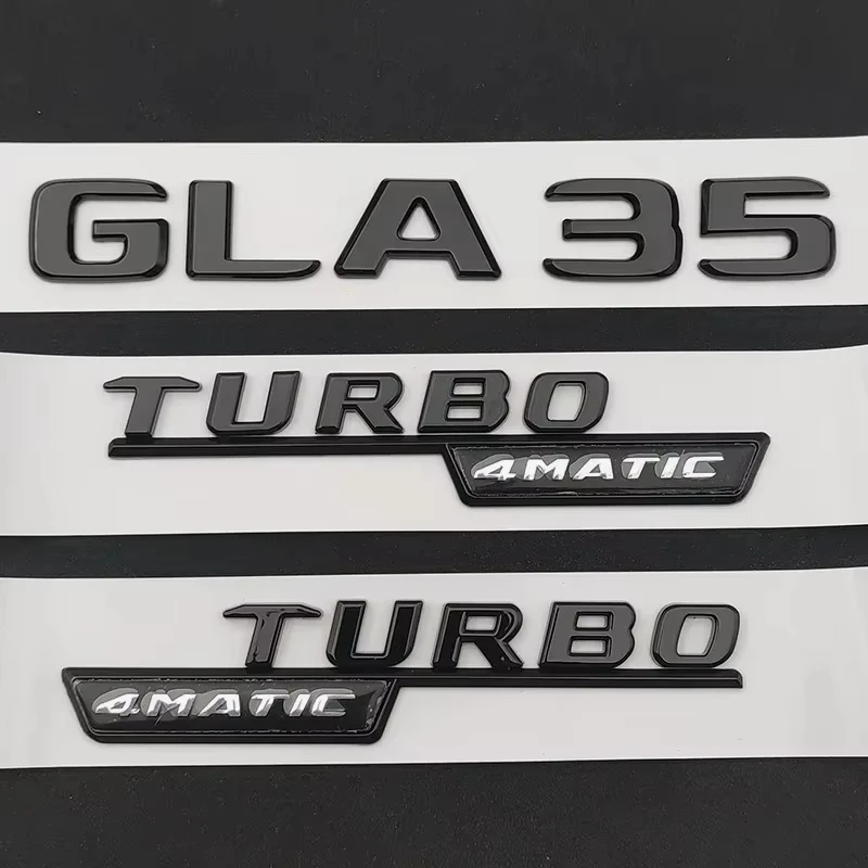 3D ABS Car Rear Trunk Badge Letters GLA 35 45 45S Turbo 4matic Emblem Logo For Mercedes GLA35 GLA45 GLA45S AMG X156 Accessories