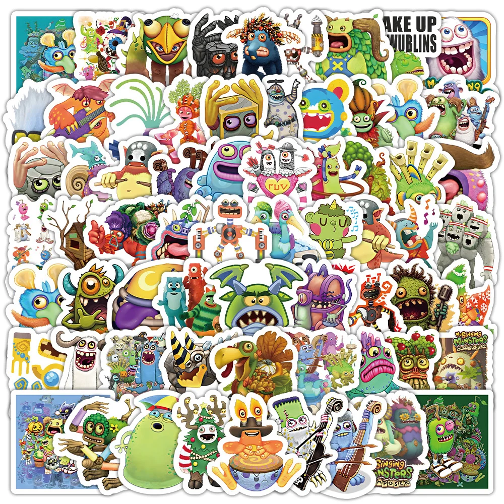 10/30/50/100pcs Game My Singing Monster Anime Stickers Decals Laptop Phone Notebook Guitar Skateboard Cool Waterproof Sticker