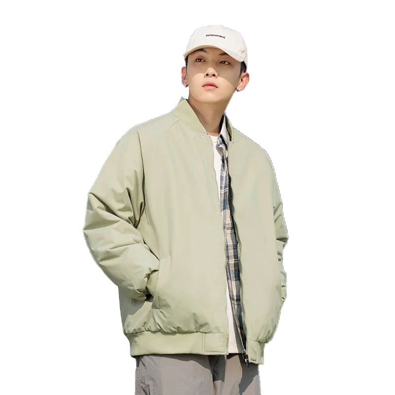 جديد الشتاء الرجال القطن Jaet Thiened الدافئة عادية Faionable ألياف البوليستر 00% البيسبول طوق الطول العادي #5