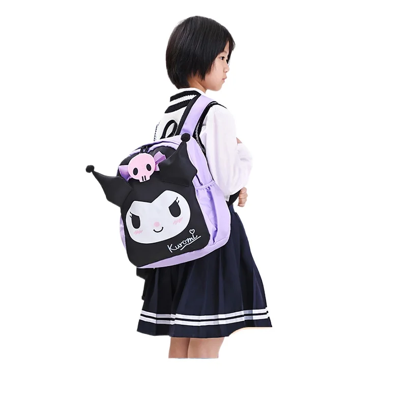 Новая школьная сумка Sanrio Kuromi, милый дорожный рюкзак с героями мультфильмов, универсальный рюкзак большой вместимости