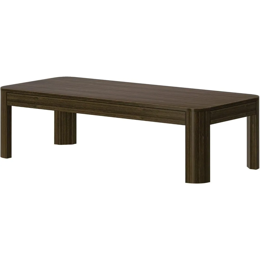 Mesa de centro, 54 polegadas, mesa central contemporânea de madeira maciça para sala de estar, mesa de chá retangular