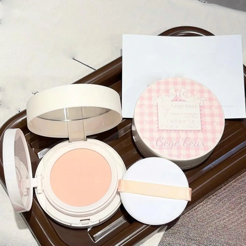 2-in-1-Doppelschicht-Luftpolster-Make-up, gepresster Puder, langanhaltende Foundation-Creme, Gesichtsölkontrolle, BB-Creme, Aufhellung, Kosmetik