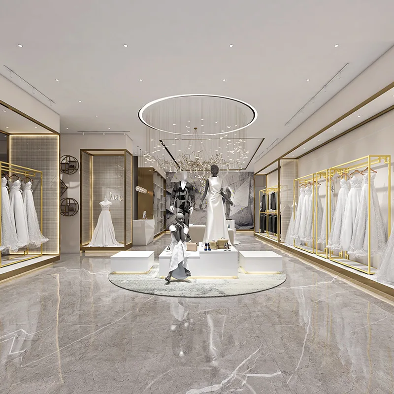 Kustom. Rak Pajangan Toko Pakaian Rak Pria Rak Pakaian Rak Setelan Dua Lapis Rak Gaun Rak Pernikahan Pajangan Lantai Ra