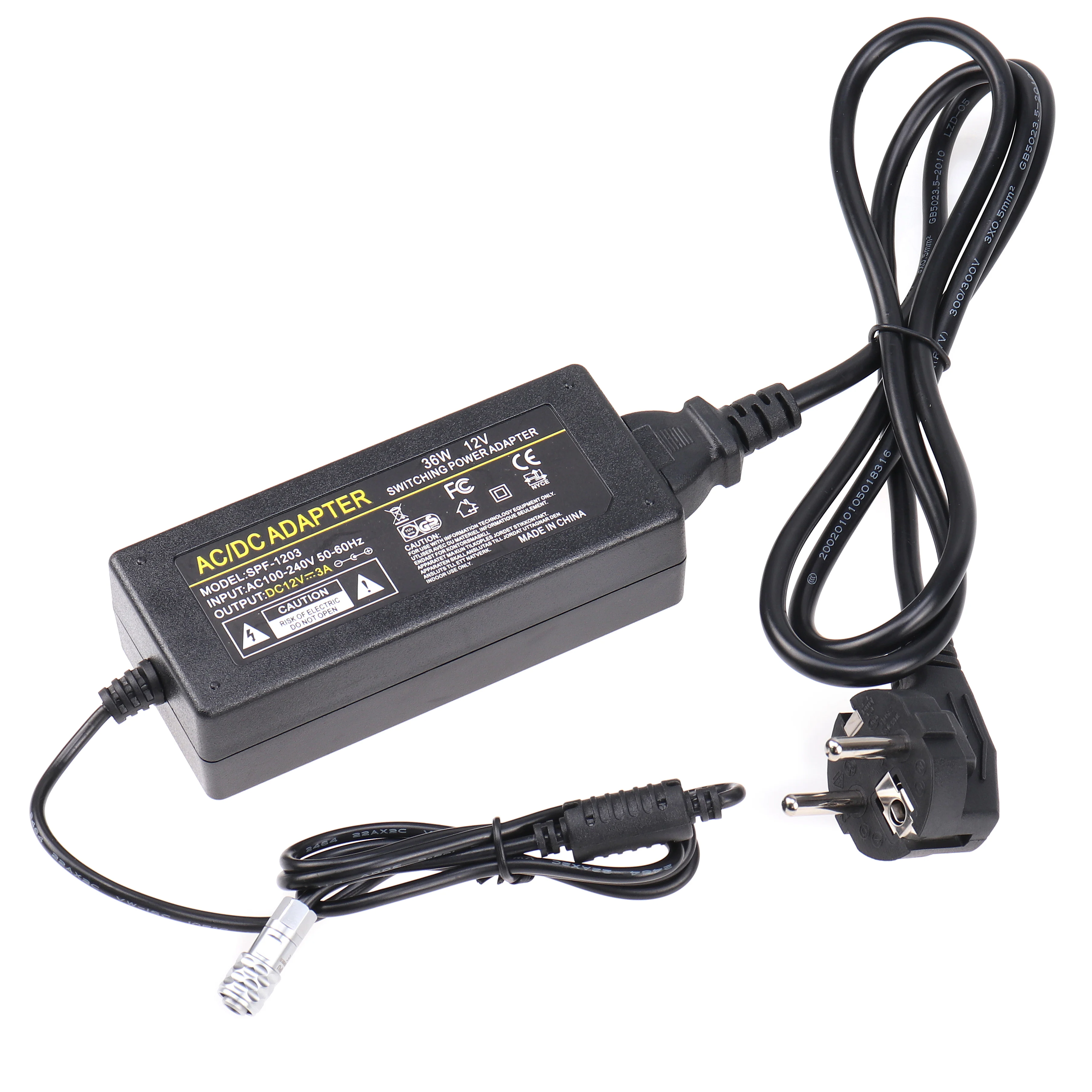 FOTGA 12V 3A AC Power Adapter for BMPCC4K BMPCC 4K Blackmagic Pocket Camera