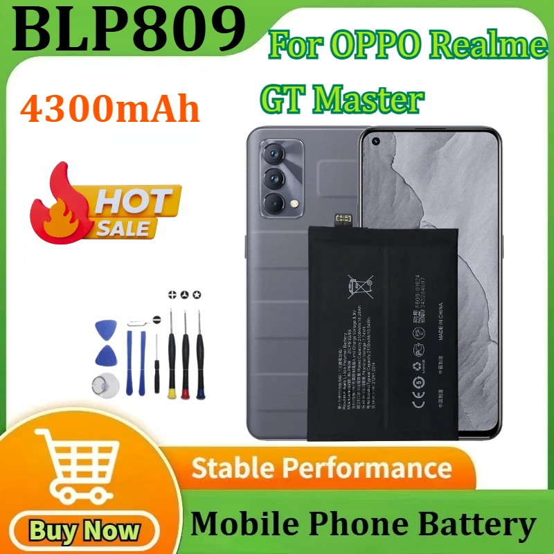 

1x 4300mAh BLP809 Mobile Phone Battery For OPPO Realme GT Master Edition/GT Mater + Tools