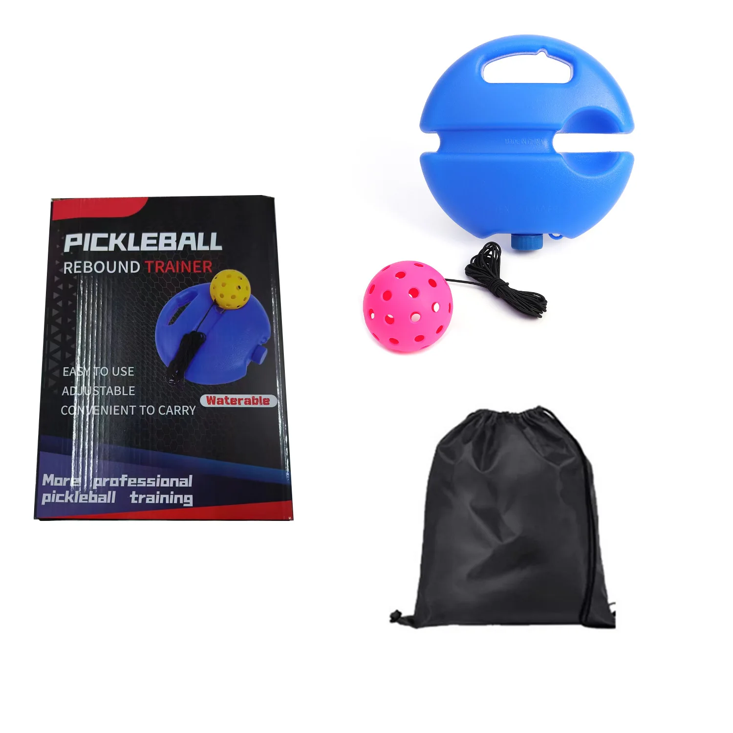 Pickleball Trainingsset Voor 2024 Nieuwe Hoge Elastische Pe 40-Holes 74Mm Diameter Bal Hoge Kwaliteit Fabriek Direct