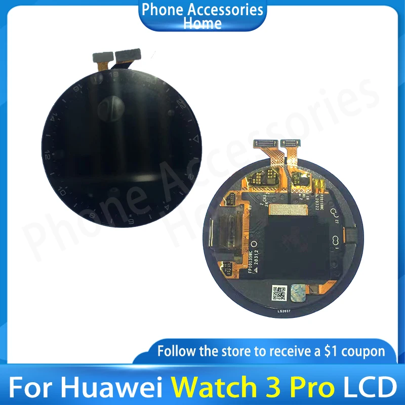 

For Huawei Watch 3 Pro 48MM GLL-AL01 LCD Display Touch Screen Digitizer Assembly For Watch3 Pro 3Pro Screen With Frame