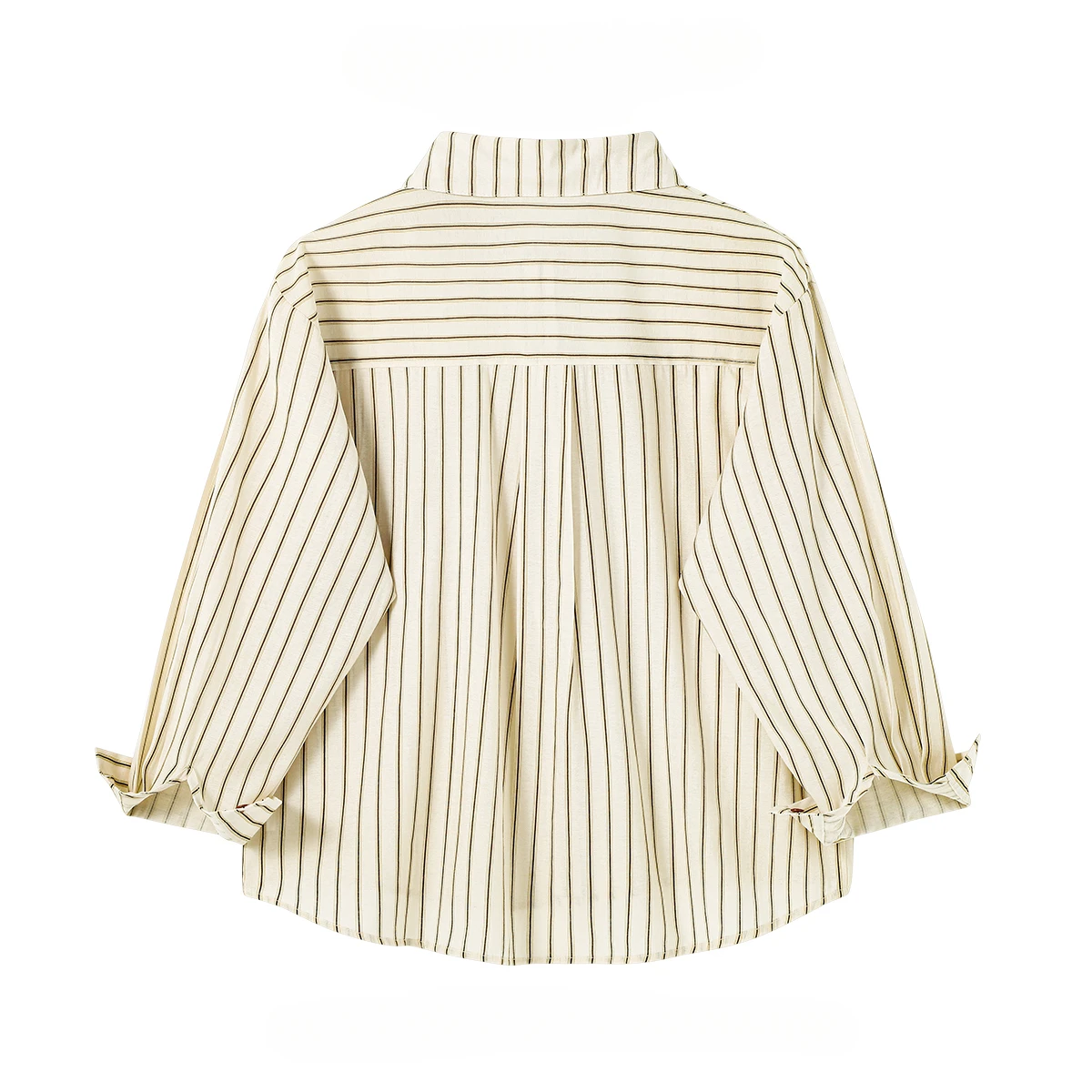 Women's Embroidered Striped Thin Lapel Long-sleeved Single-breasted Shirt Spring Autumn Loose Niche Versatile Casual Blouse Tops