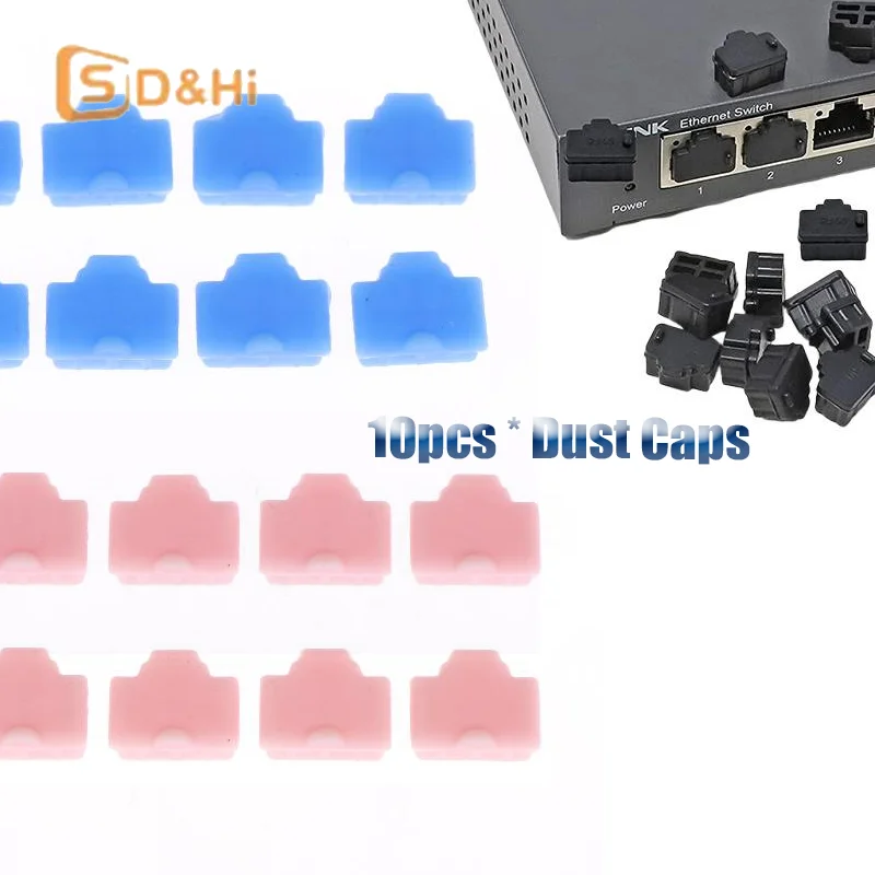 

10Pcs Laptop/Computer/Router Accessories RJ45 Dust Cap Connector Dust Cover Plug Protector Plugs Hub Port