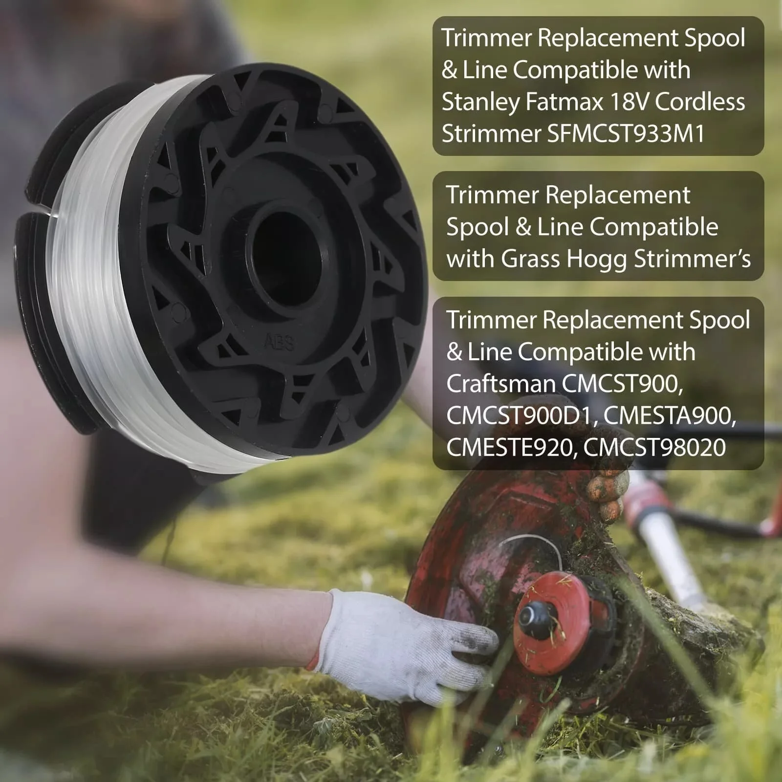 Orange Strimmer Cover Cap+Spool And Line For V20 Stanley Fatmax 18V Strimmer Garden String Trimmer Lawn Mower Garden Parts view 4