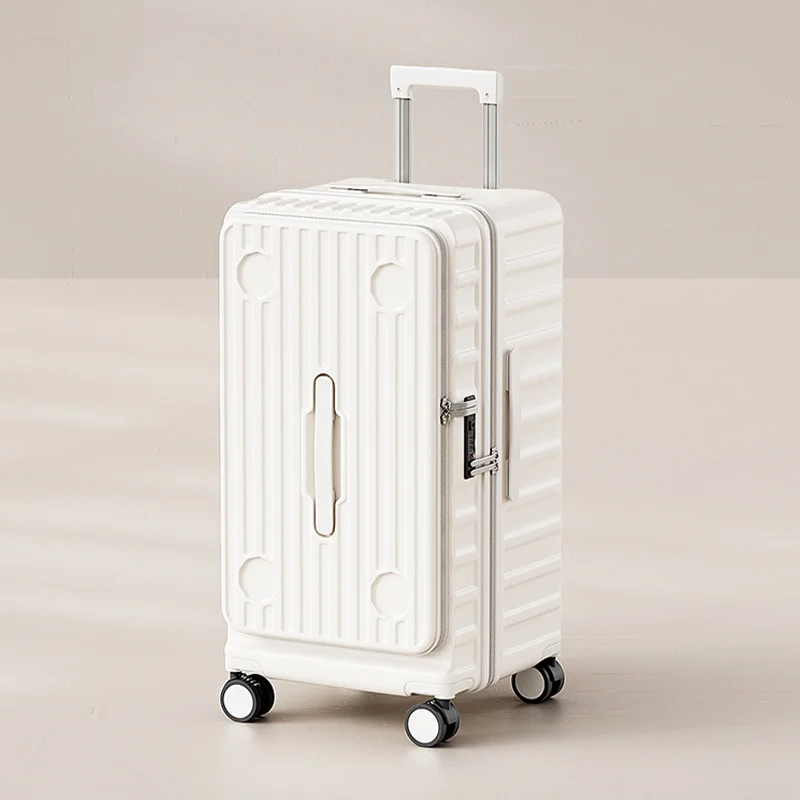 

Travel Luggage 24-30-inch Large Capacity Front-Opening Trolley Suitcase Unisex Password Luggage Multi-Functional Zippered Case