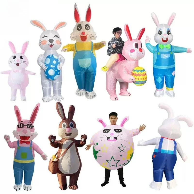 

Надувной костюм кролика для выступлений, косплея, сценических представлений, вечеринок и праздников – милый и очаровательный реквизит
