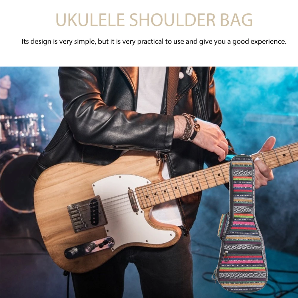 

Ukulele Bag Instrument Soprano Backpack Storage Padded Case Concert Outdoor Ukelele