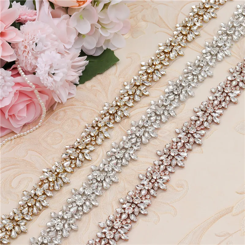 

Luxury Hand-Embroidered Crystal & Pearl Bridal Cincher Belt with Thermal-Adhesive Appliques for Couture Wedding & Evening Gowns