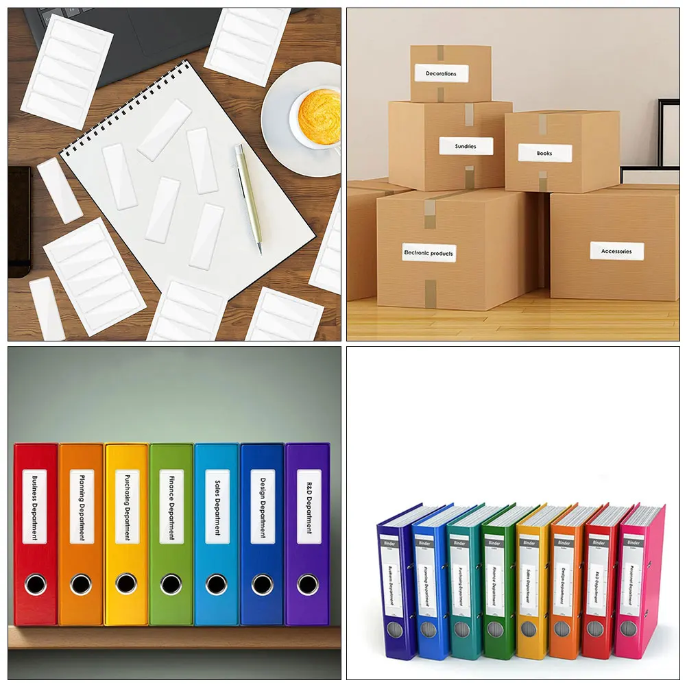 

50 Sets Replaceable Self Adhesive Label Bag Tag Paper Index Card Holder for Pocket