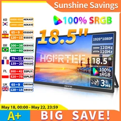 HGFRTEE 18.5inch 120Hz 100%RGB Portable Monitor Laptop Extended Display ADS-IPS HDR Screen With VESA Hole & Back bracket