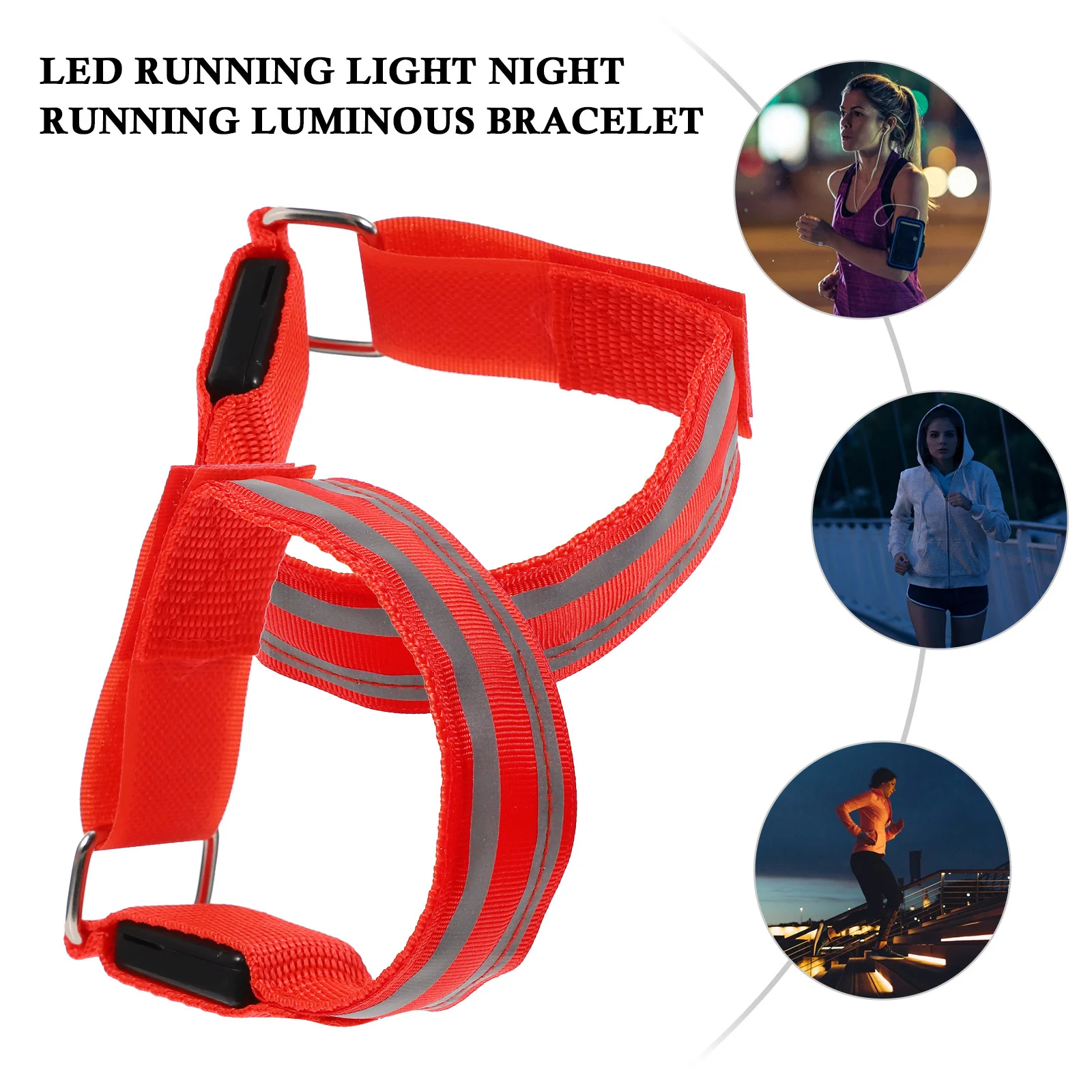 2 قطعة أساور Led متوهجة قابلة للشحن مضيئة الأساور وامض تضيء ليلا الجري الرياضة في الهواء الطلق التخييم المشي لمسافات طويلة