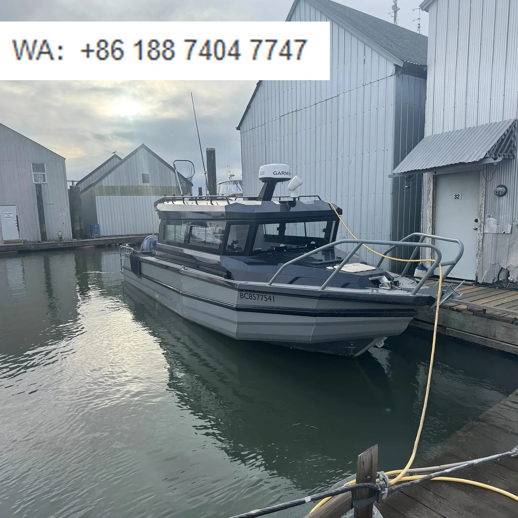 30ft 9m CE Certified Outboard Sport Patrol Cabin Cruiser Deep V Hull High Speed Aluminum Fishing Boat for Sale