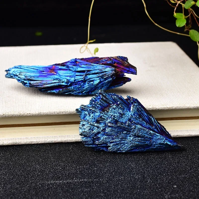 Natural Colorful Tourmaline Electroplate Mineral Healing Real Crystal Stone Home Decoration Handmade Stone Crafts