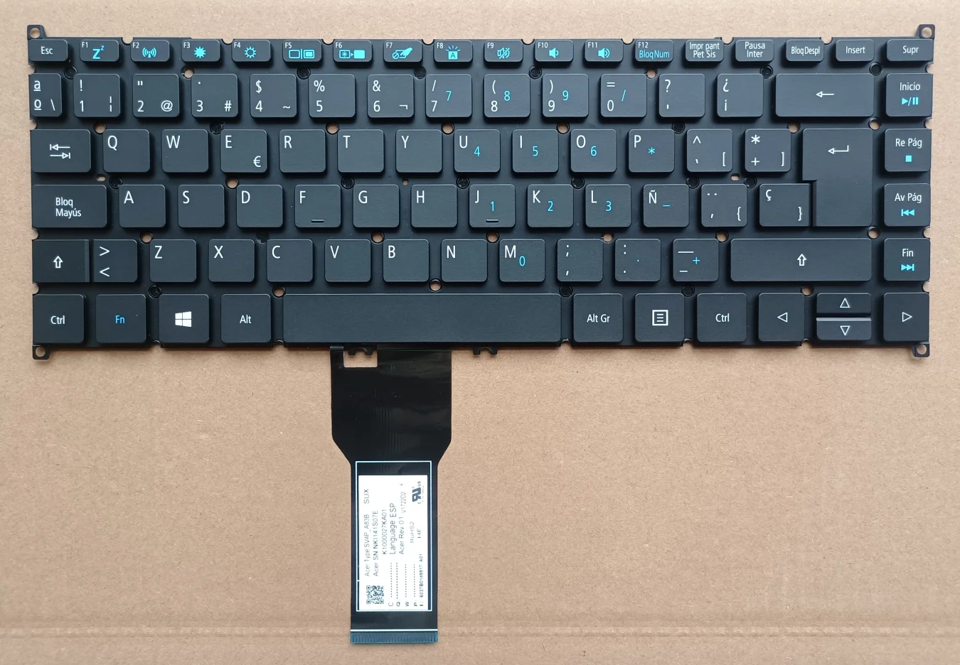 

Латинская клавиатура для ноутбука с подсветкой для Acer X3310 X3410 X313 TMX40-51 X314-51X40-53 X40-53G V1722D2-LA черная